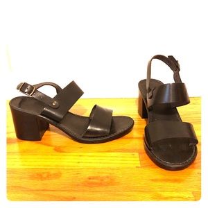 Seychelles block heel sandal black size 10